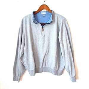 Peter Millar Quarter-Zip Pullover | Men’s XL | Gray & Blue Cotton Knit